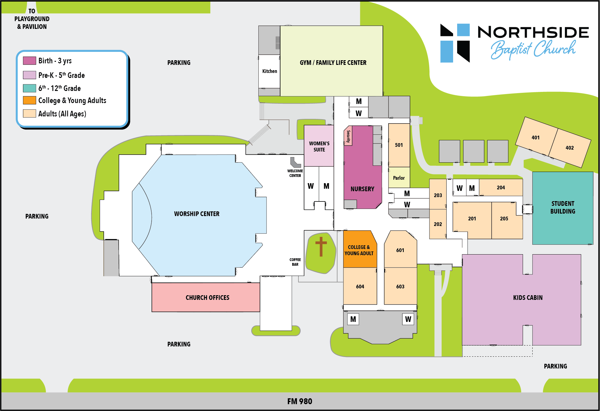 Northside Baptist Church Campus Map
